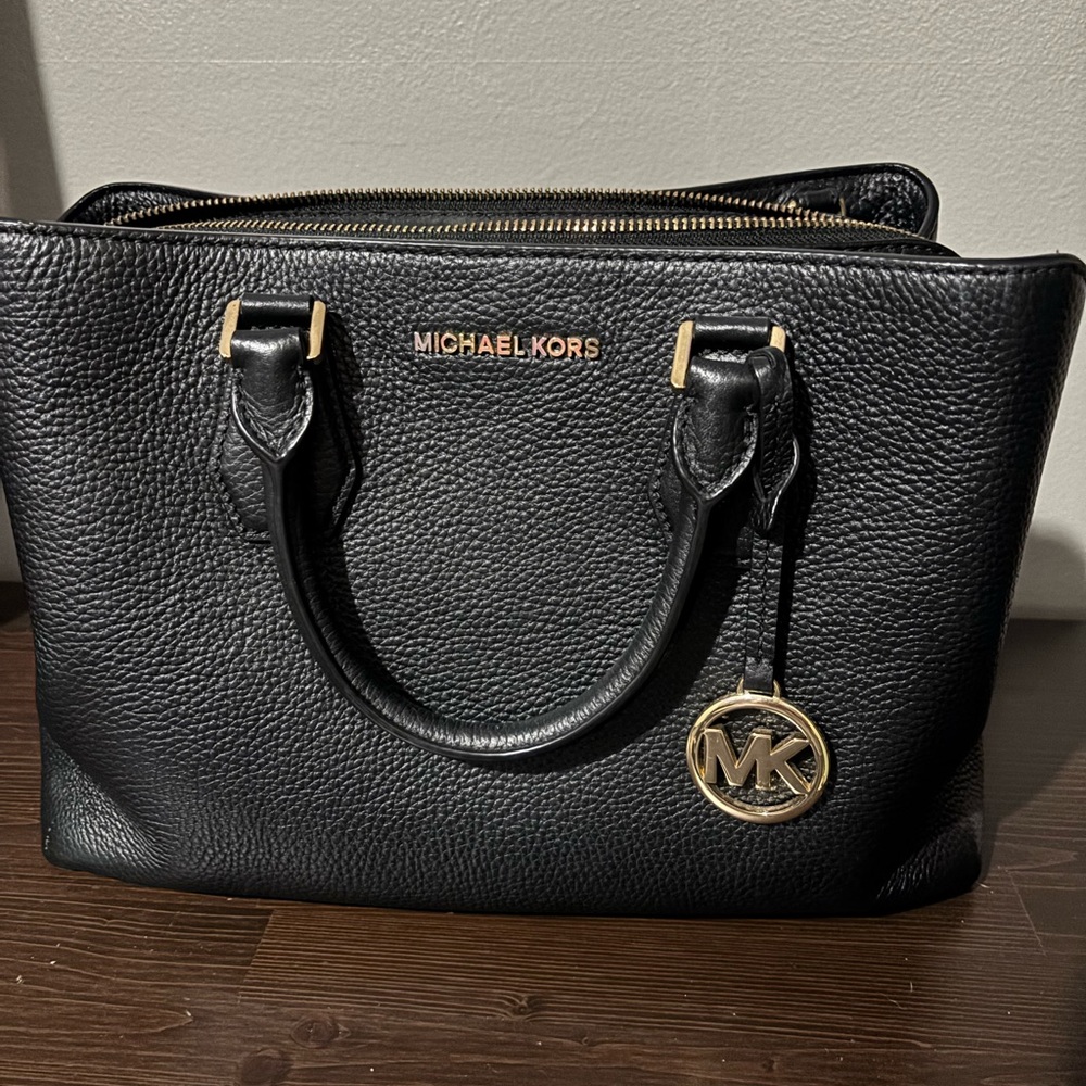 Michael Kors Black Leather Tote Bag